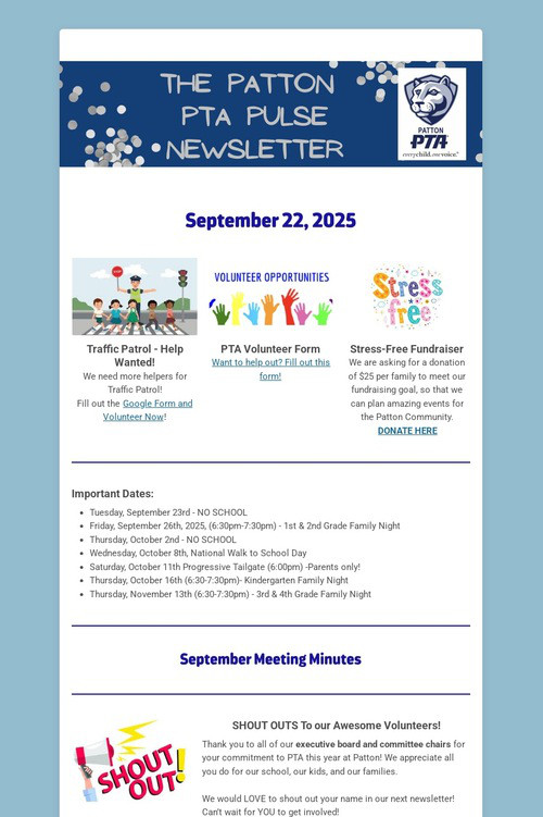 Patton PTA Pulse Newsletter