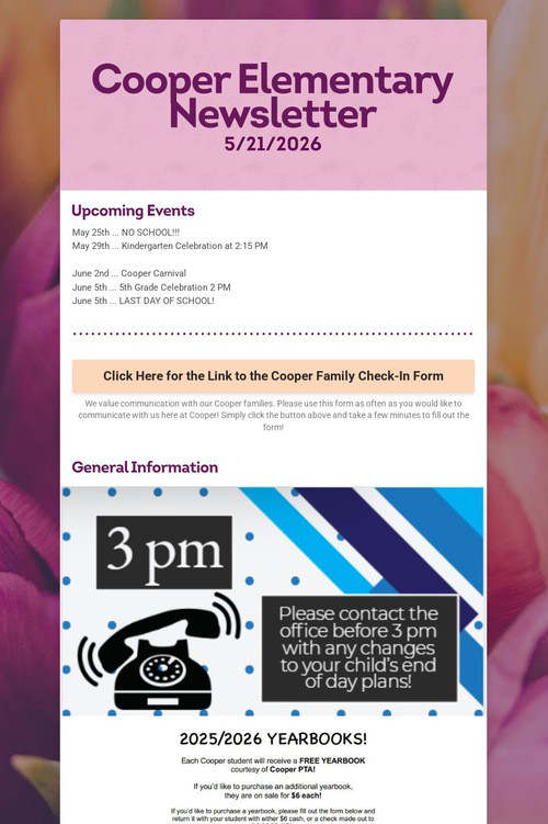Cooper Elementary Newsletter