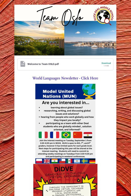 Team Oslo Weekly Newsletter