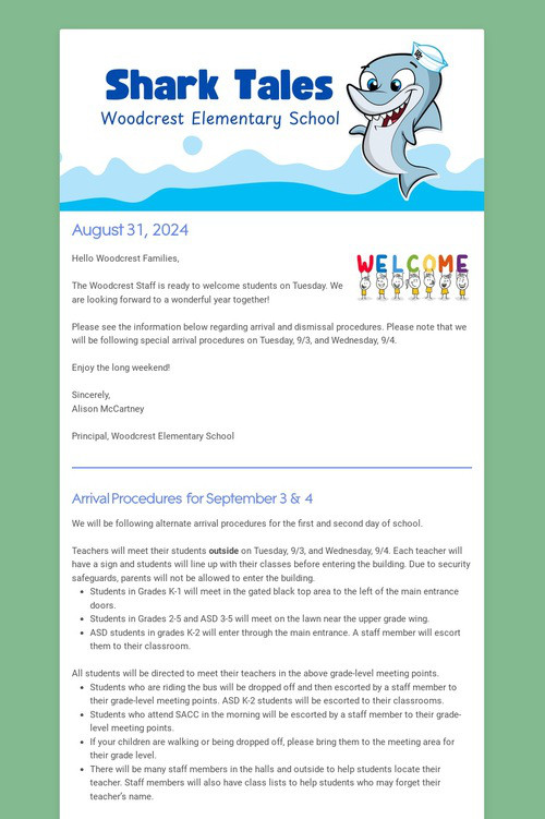 Woodcrest Family Newsletter
