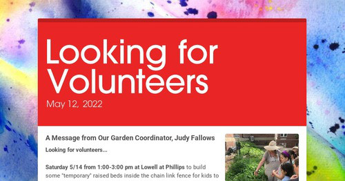 Looking for Volunteers