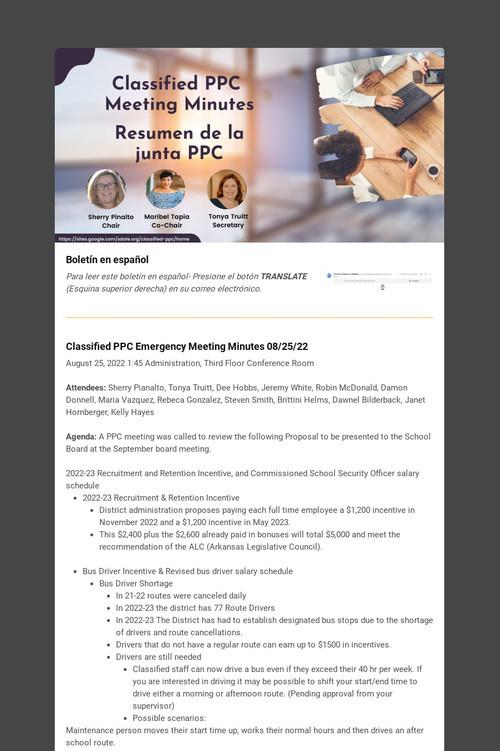 PPC AUGUST MINUTES