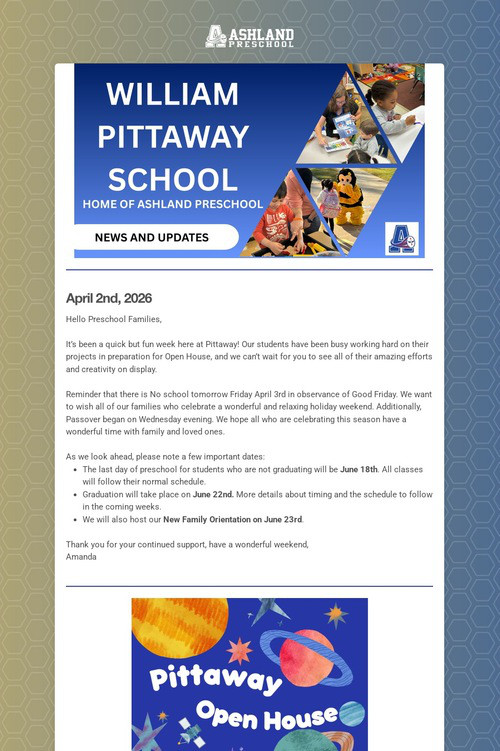 Ashland Preschool Update