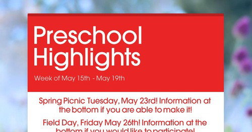 Preschool Highlights