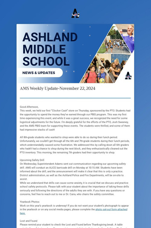 AMS Weekly Update