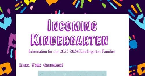 Incoming Kindergarten
