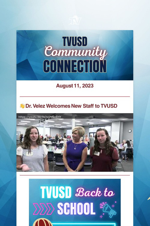 TVUSD COMMUNITY CONNECTION
