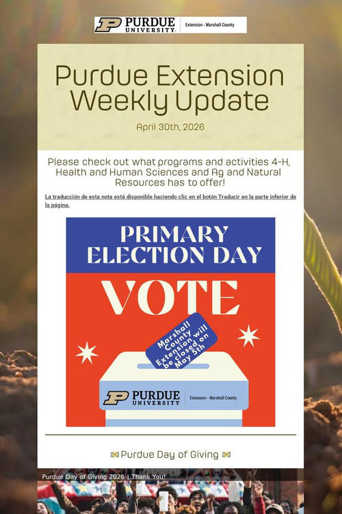 Purdue Extension Weekly Update
