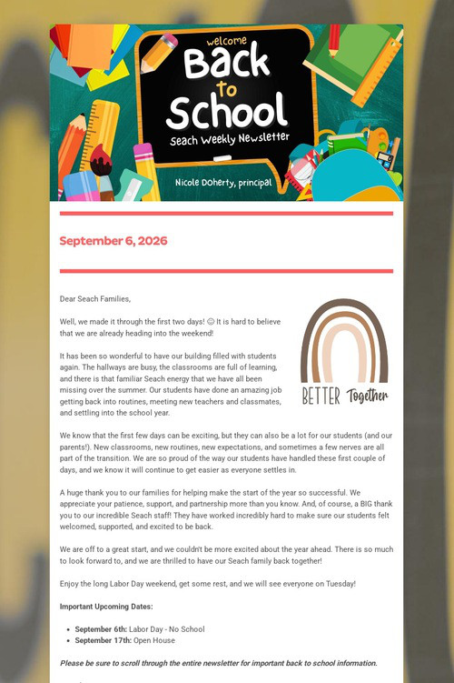 Seach Weekly Newsletter