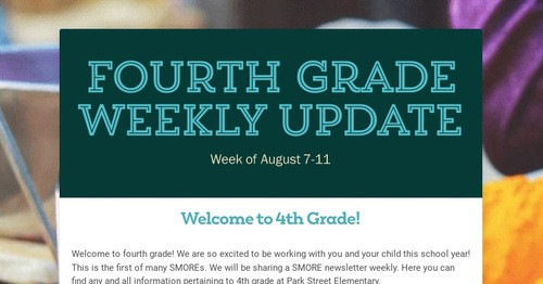 Fourth Grade Weekly Update