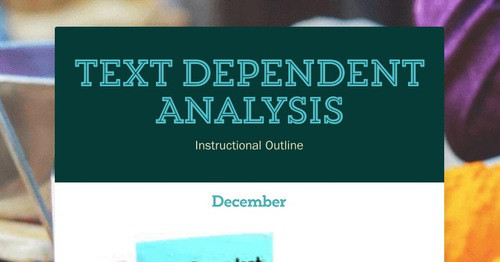 Text Dependent Analysis | Smore Newsletters