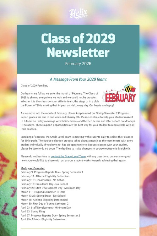 Class of 2029 Newsletter