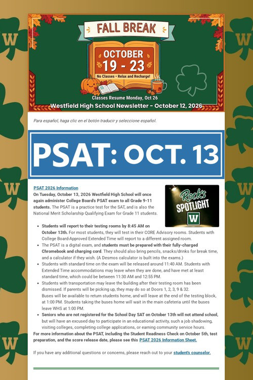 WHS Newsletter