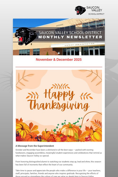 SVSD Monthly Newsletter