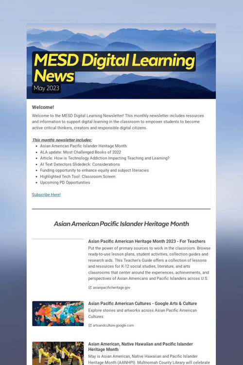 MESD Digital Learning News