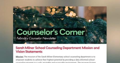 Counselor's Corner