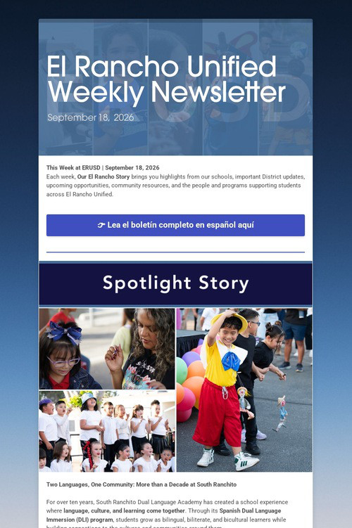 El Rancho Unified Weekly Newsletter