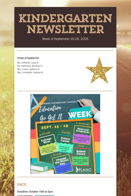 Kindergarten Newsletter
