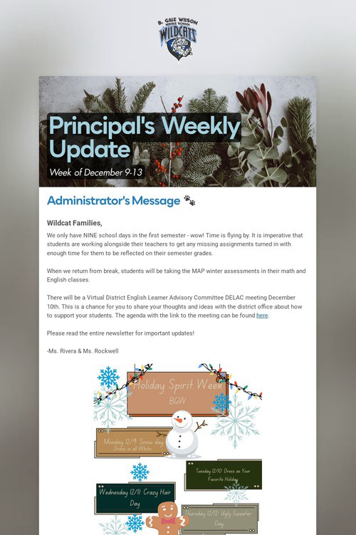 Principal's Weekly Update