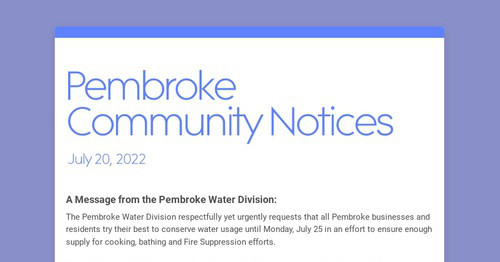 Pembroke Community Notices