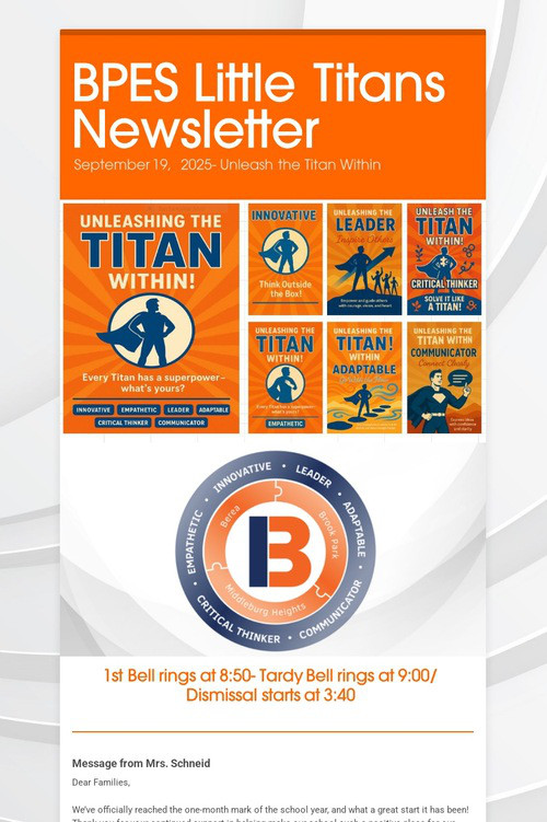 BPES Little Titans Newsletter