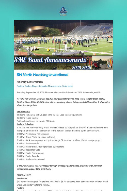 SME Band Announcements
