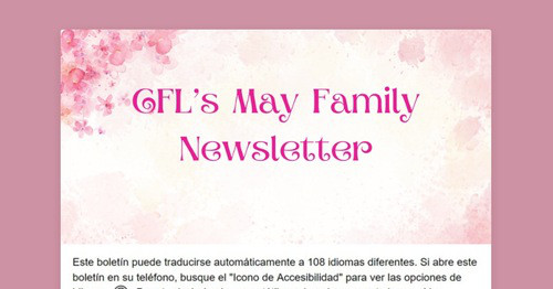 CFL May Family Newsletter