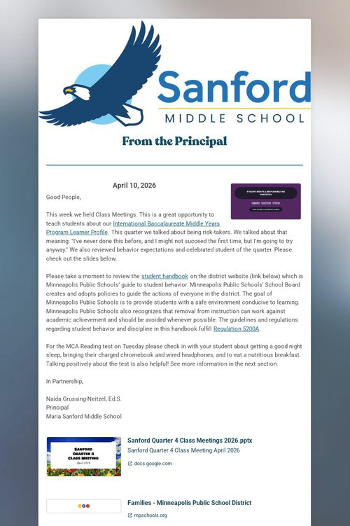 Sanford Family Newsletter Logo