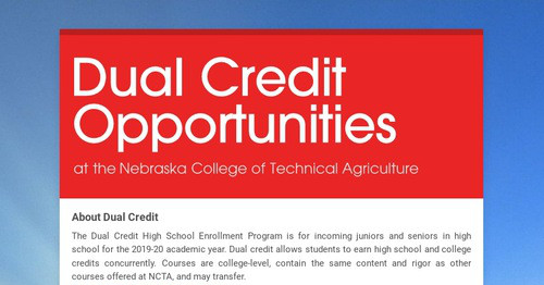 Dual Credit Opportunities Smore Newsletters Dual Credit Opportunities Smore Newsletters