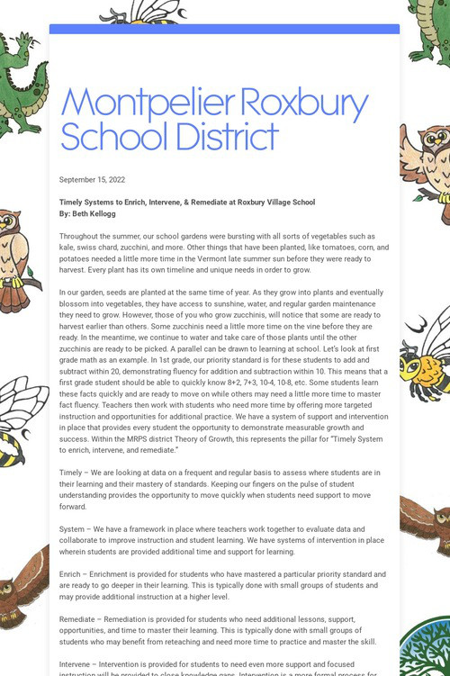 Montpelier Roxbury School District