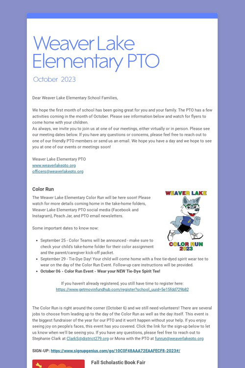 Weaver Lake Elementary PTO