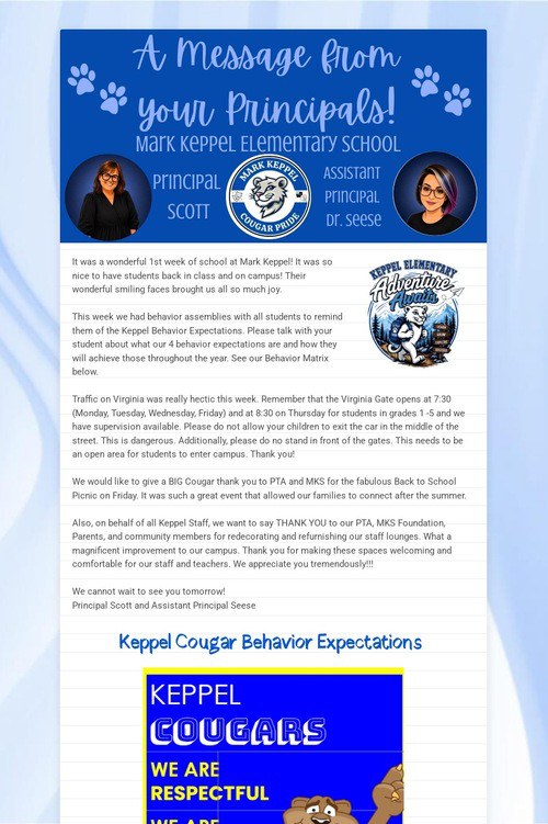 Your Weekly Principal Message