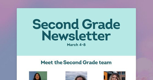 Second Grade Newsletter