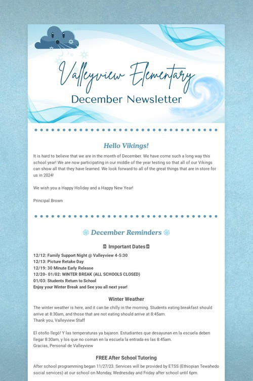 December Newsletter