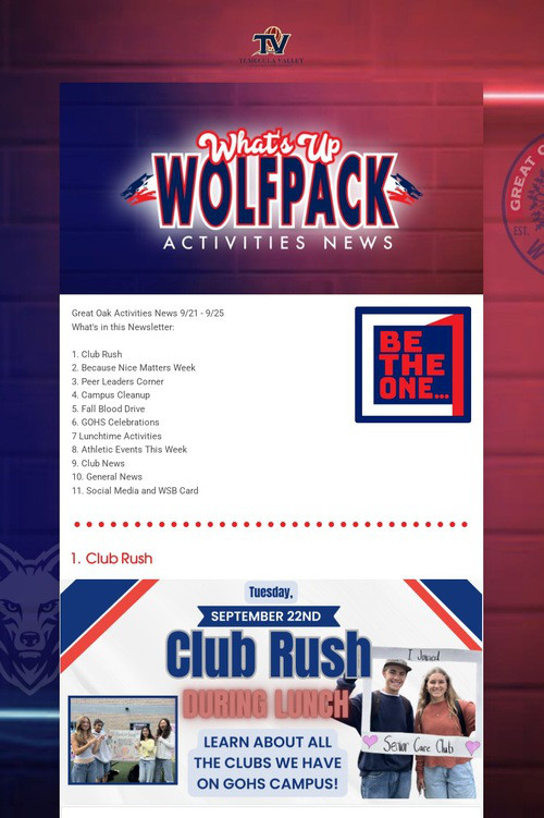 What's Up Wolfpack 9/21 - 9/25