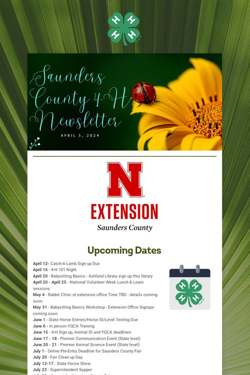 Saunders County 4-H Update