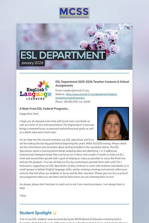 ESL DEPARTMENT
