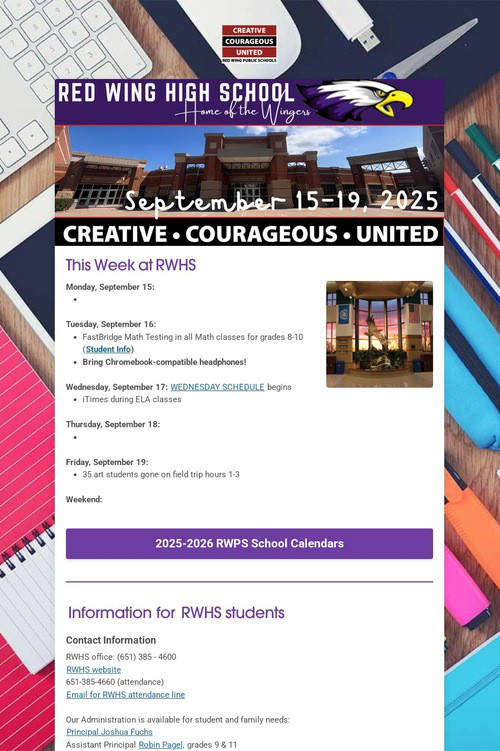 RWHS Student Newsletter