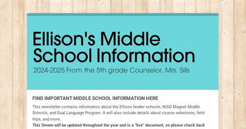 Ellison's Middle School Information