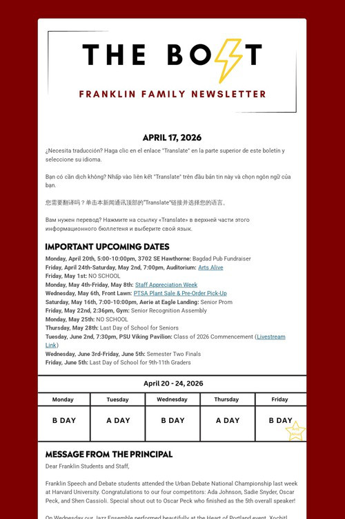Weekly Family Newsletter
