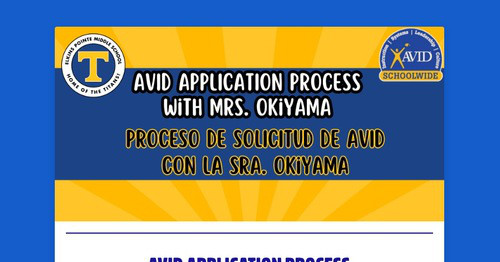 AVID APPLICATION PROCESS