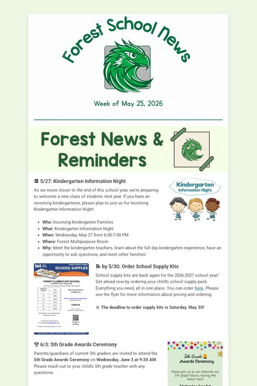 Forest School News (5.25.2026)