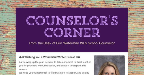 Counselor's Corner