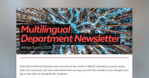 Multilingual Department Newsletter