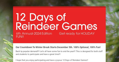 12 Days of Reindeer Games