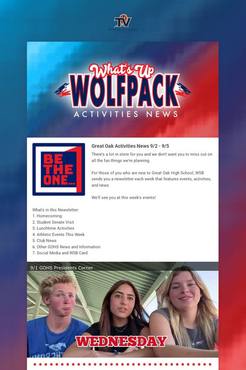 What's Up Wolfpack 9/2 - 9/5