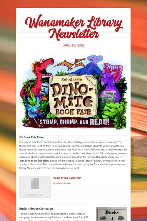 Wanamaker Library Newsletter