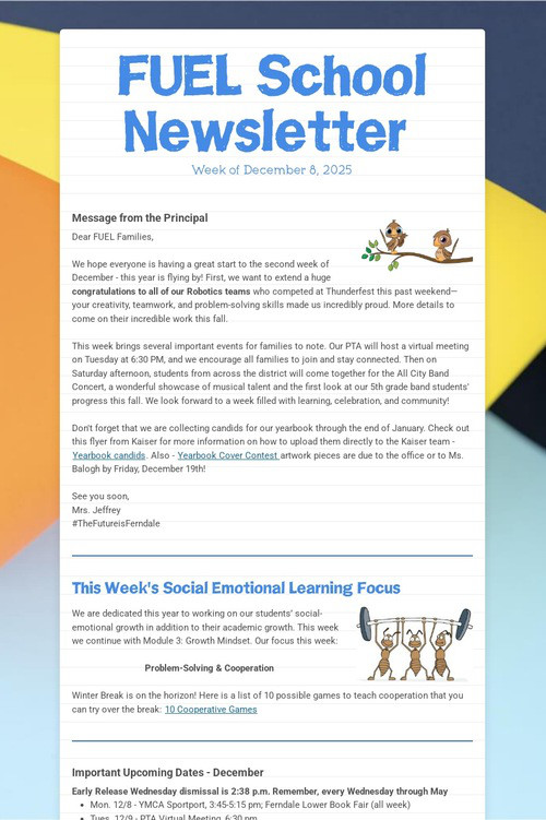 FUEL School Newsletter