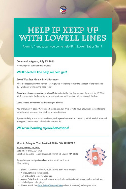 Help IP Keep Up with Lowell Lines