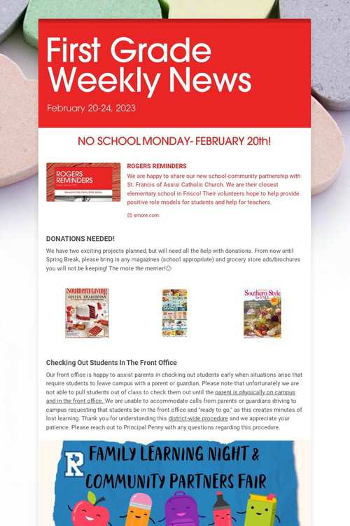 First Grade Weekly News